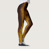 Faux gekleurd goud en glitter op zwart leggings (Rechts)