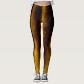 Faux gekleurd goud en glitter op zwart leggings (Voorkant)