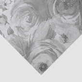 Faux-gekleurde Floral | Zwart-wit Tissuepapier (Detail)