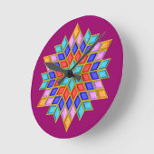 Faux Gemstone Star Quilt Ronde Klok (Hoek)
