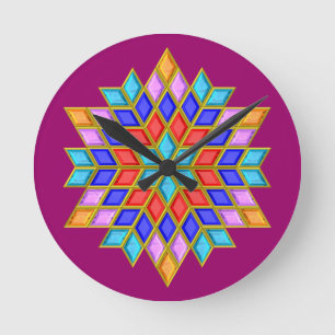 Faux Gemstone Star Quilt Ronde Klok