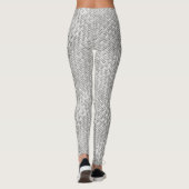 Faux Geometric Basket Weave Pattern - Silver/Grey Leggings (Achterkant)