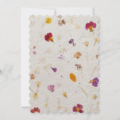 Faux geperste bloemen papier stijl bruiloft kaart (Achterkant)