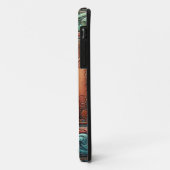 Faux Gereed Leather Turquoise Brown Custom Initiaa Case-Mate iPhone Case (Achterkant/links)