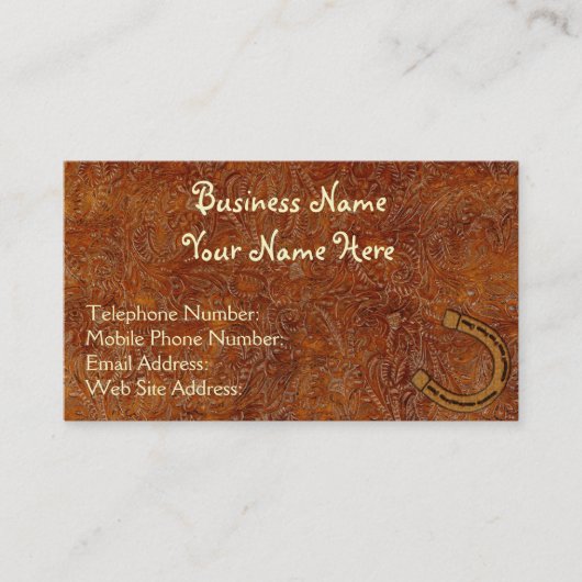 Faux Gereed Leather Westerne stijl 3 Visitekaartje (Voorkant)