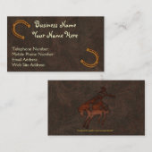 Faux Gereed Leather Westerne stijl 4 Visitekaartje (Voorkant / Achterkant)