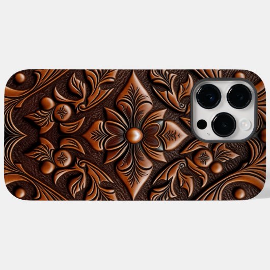 Faux Gereedgemaakt lederen ontwerp Case-Mate iPhone Case (Achterkant (horizontaal))