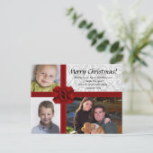 Faux geschenkdoos, 3-foto kerstgroet Briefkaart (Staand voorkant)