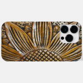Faux Gesneden Houten Textuur Zonnebloem Carving Case-Mate iPhone Case (Achterkant (horizontaal))