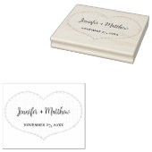 Faux gestikte boho hart gepersonaliseerde bruiloft rubberstempel (Gestempeld)