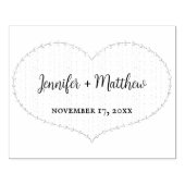 Faux gestikte boho hart gepersonaliseerde bruiloft rubberstempel (Afrduk)