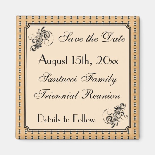 Faux Gezinsreünie Save the Date Magneet (Voorkant)