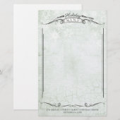 Faux gged papier Kerst vakantie menu briefpapier (Voorkant / Achterkant)