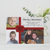 Faux Gift Box, 3-foto's kerstWenskaart Feestdagenkaart (Staand voorkant)