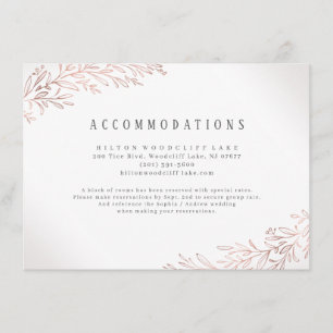 Faux Gilded Roos Gold Botanical accommodations Informatiekaartje