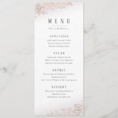 Faux gilded roos gold botanical elegant bruiloft menu (Voorkant)