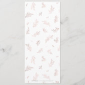 Faux gilded roos gold botanical elegant bruiloft menu (Achterkant)