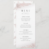 Faux gilded roos gold botanical elegant bruiloft menu (Voorkant / Achterkant)
