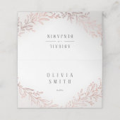 Faux gilded roos gold botanical elegant bruiloft plaatskaartje (Buitenkant ongevouwen)