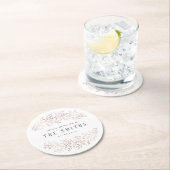 Faux gilded roos gold botanical elegant bruiloft ronde kartonnen onderzetter (Insitu)