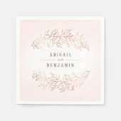 Faux gilded roos gold botanische elegante bruiloft servet (Voorkant)