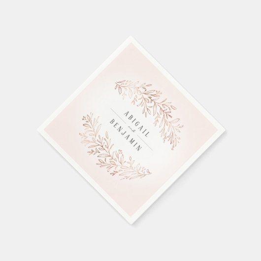 Faux gilded roos gold botanische elegante bruiloft servet (Hoek)