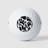Faux Glanzend 3D Abstract Dog Pawprint Golfballen (Voorkant)