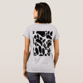 Faux Glanzend 3D Abstract Dog Pawprint T-shirt (Achterkant volledig)