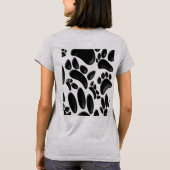 Faux Glanzend 3D Abstract Dog Pawprint T-shirt (Achterkant)