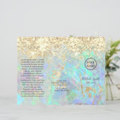 faux glanzend glitter opal trifold brochure (Staand voorkant)