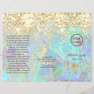 faux glanzend glitter opal trifold brochure