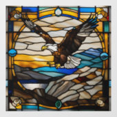 Faux Glas in lood Bald Eagle tijdens de vlucht Raamsticker (Vel)