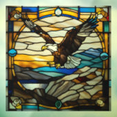 Faux Glas in lood Bald Eagle tijdens de vlucht Raamsticker (Vel 3)