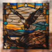 Faux Glas in lood Bald Eagle tijdens de vlucht Raamsticker (Vel 2)
