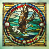 Faux Glas in lood Bald Eagle Window Cling Raamsticker (Vel 3)
