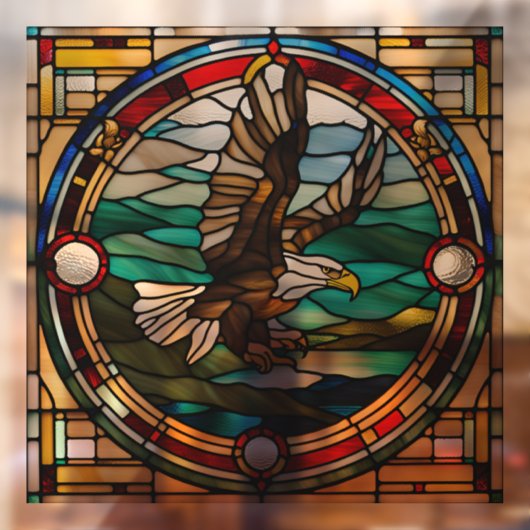 Faux Glas in lood Bald Eagle Window Cling Raamsticker (Vel 2)