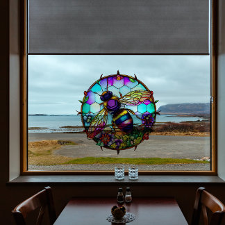 Faux Glas in lood Bee Honeycomb Suncatcher Raamsticker