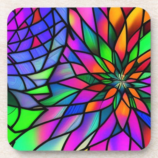 Faux Glas in lood Bier Onderzetter (Voorkant)