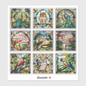 Faux Glas in lood Birds Collectie Sticker (Vel)