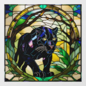 Faux Glas in lood Black Panther Raamsticker (Vel)