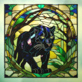 Faux Glas in lood Black Panther Raamsticker (Vel 3)