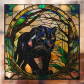Faux Glas in lood Black Panther Raamsticker (Vel 2)