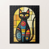 Faux Glas in lood Cat Legpuzzel (Verticaal)