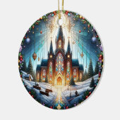 Faux Glas in lood Church Kerst Ornament (Links)