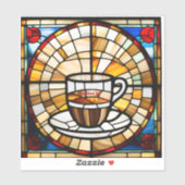 Faux Glas in lood Coffee Sticker (Vel)