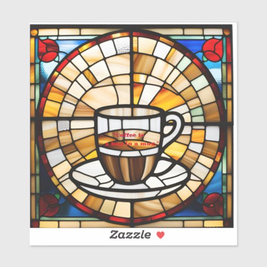 Faux Glas in lood Coffee Sticker (Vel)