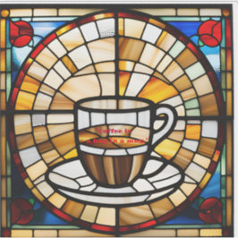 Faux Glas in lood Coffee Sticker