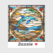 Faux Glas in lood Dolfijn Sticker (Vel)