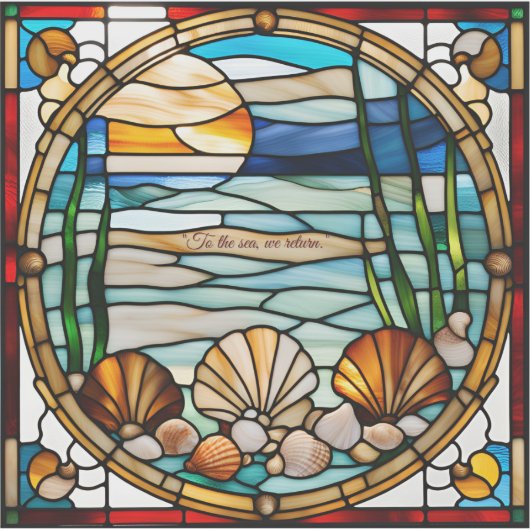 Faux Glas in lood Dolfijn Sticker (Voorkant)