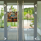 Faux glas-in-lood  dolfijn venster raamsticker